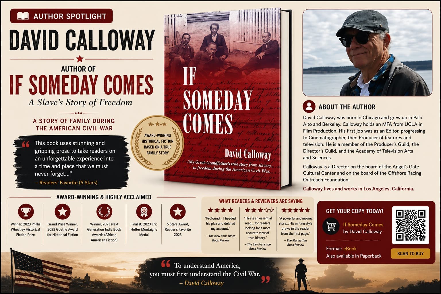 Author Spotlight banner for David Calloway and his novel If Someday Comes